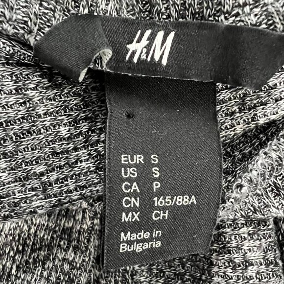 H&M Womens Multicolor Short Sleeve Open Front Hooded Cardigan Sweater Size Small - Picture 9 of 10